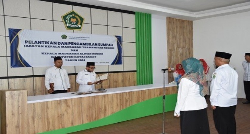 Kepala Kantor Kemenag Kubar lantik Kepala MAN Kutai Barat